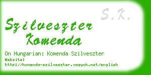 szilveszter komenda business card